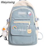 Weiyinxing Laptop Female Book Bag Fashion Cute Women Backpack School Ladies Cool Harajuku Bag Girl Nylon Kawaii Backpack Waterproof