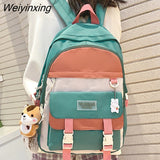 Weiyinxing Female Waterproof College Backpack Trendy Girl Harajuku Travel School Bag Kawaii Lady Backpack Fashion Women Laptop Book Bag
