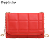 Weiyinxing Style Small Shoulder Bags For Women Solid Color Leather Mini Chain Crossbody Bag Female Phone Purse Casual Messenger Bags