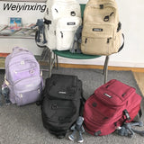 Weiyinxing Waterproof Nylon Backpack Fashion Vertical Zipper Travel Bag for College Couples Schoolbag Men and Women Laptop Backpack