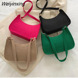Weiyinxing Exquisite Underarm Shoulder Bags for Women 2023 New PU Leather Armpit Handbags Purse Female Designer Pouch Hobo Bag