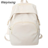 Weiyinxing Fashion Waterproof College Large-capacity Backpack Women Female Travel Solid Color Backpacks Teenage Girl School Bag Mochila