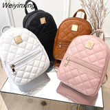 Weiyinxing Fashion Backpack for Women Rhombus Women's Bags Casual Women's Backpack Small School Bag Mobile Phone Bag Casual Travel Bag