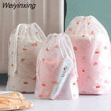 Weiyinxing L Cloth Bag Waterproof Drawstring Bags for Packing Kids Girls String Bag for Replaceable Shoes Storage Cute Pouch Rope Bag