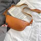Weiyinxing Casual Women Crossbody Bags Fashion Chest Bag Leather Young Girl's Shoulder Bag Single Fanny Bag for Women Fashionable