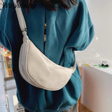 Weiyinxing Solid Color Chest Bag For Women Large Capacity Travel Crossbody Female Half Moon Belt Bag Ladies Daily Street Fanny Packs