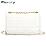 Weiyinxing Style Small Shoulder Bags For Women Solid Color Leather Mini Chain Crossbody Bag Female Phone Purse Casual Messenger Bags