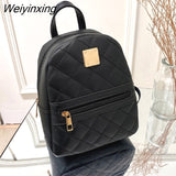 Weiyinxing Backpacks Women PU Leather Cute Small Backpack Female White Back Pack Black Backpacks For Teen Girls Fashion Backpack Women