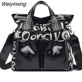 Weiyinxing Fashion Rivet Letter Leather Women Handbag Luxury Brand Women Shoulder Bags Luxury Large Totes Designer Female Messenger bag