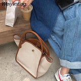 Weiyinxing Canvas Trapeze Women Handbags Designer Shoulder Crossbody Bags Small Tote Lady Shopper Bag Summer Beach Purses 2023