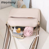 Weiyinxing Women's Bag 2023 Trend Women Crossbody Bags Wide Fabric Strap Crossbody Bag Ladies Fashion Handbags Leather Women Shoulder Bags