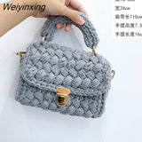 Weiyinxing Rope Woven Women Handbags Designer Knitting Chains Shoulder Crossbody Bag Casual Lady Hand Bags Small Flap Purses 2023