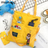 Weiyinxing Men Messenger Bag Fashion Women Handbag Shoulder Bag Large Capacity Canvas Bag Cartoon Student School Bags Tote Tool Pouck