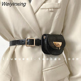 Weiyinxing Saddle Waist Bags for Women Designer Chains Fanny Pack Luxury Alligator Pu Leather Belt Bags Female Small Purses 2023