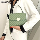 Weiyinxing Thread Quilted Crossbody Bag for Women Luxury Designer PU Leather Tote Bags Lady Retro Shoulder Handbag
