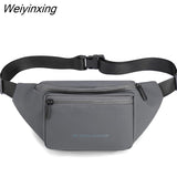 Weiyinxing Men's Fanny Pack Teenager Outdoor Sports Running Cycling Waist Bag Packs Male Fashion Shoulder Belt Bag Travel Phone Pouch Bags