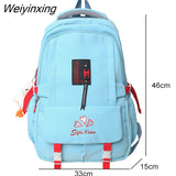 Weiyinxing Pocket Embroidered Waterproof Nylon Women Backpack Female Large Capacity Insert Buckle Travel Bag Teenage Girls Schoolbag