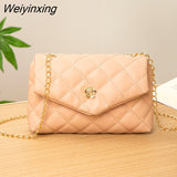 Weiyinxing PU Leather Mini Crossbody Bags For Women 2023 Trend Lingge Embroidery Handbag Female Casual Branded Shoulder Bags