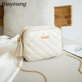 Weiyinxing Small Messenger Bag For Women 2023 Popular Lingge Embroidery Square Female Shoulder Bag Fashion Chain Ladies Crossbody Bags