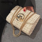 Weiyinxing color Flap Armpit bag 2023 Winter New High-quality Woolen Women's Designer Handbag Chain Shoulder Messenger Bag Purses