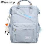 Weiyinxing Women Laptop Waterproof Nylon Bag Girl Cute Travel Green Backpack Female Mommy Bag Fashion Ladies College Backpack Kawaii