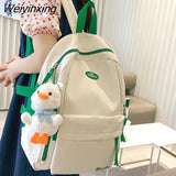 Weiyinxing Girl Travel School Bag Female Nylon Kawaii College Backpack Cool Women Laptop Book Bag Lady Cute Student Backpack Trendy