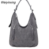 Weiyinxing FASHION Women Handbag Designer Shoulder Bag Women's High Quality Faux Suede Stitched Crossbody Bag Purse Chic Tote Bags