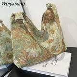 Weiyinxing Women's Bag Shopper Simple Fashion Print Handbags Canvas Waterproof Crossbody Large Capacity Tote Shoulder Bags For Women