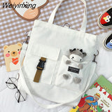 Weiyinxing Cartoon Tote Bag Canvas Handbag Shopping Bag Super Cool Handbags Shoulder Bags for Girl Book Bags Bolsa Feminina Mochila