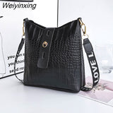 Weiyinxing Shoulder Bags For Women 2023 New Bucket Casual Crossbody Bags For Women Leather Solid Color Simple Handbags Women'S Bag