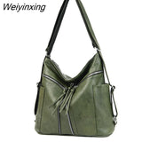 Weiyinxing Women Leather Luxury Handbags Soft Large Capacity Casual Tote Bags High Quality Female Leather Shoulder Bags Female Sac