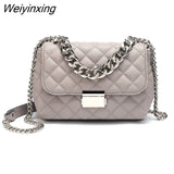 Weiyinxing FASHION Chic Messenger Bags for Women Chains Shoulder Bag Diamond Lattice Luxury Handbags Designer Female Small Bolsas