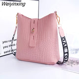 Weiyinxing Shoulder Bags For Women 2023 New Bucket Casual Crossbody Bags For Women Leather Solid Color Simple Handbags Women'S Bag