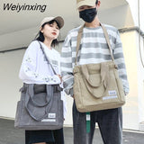 Weiyinxing Men And Women Canvas Bag Single Shoulder Bag Men's Large Capacity  Messenger Bag Women's Handbag Student Laptop  Bag Shopper Bag