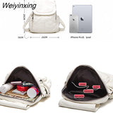 Weiyinxing Soft PU Leather Mini Backpack for Women Fashion Leisure School Bag Bookbag Travel Bag Small Backpack Mochilas Para Mujer