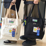 Weiyinxing Men Messenger Bag Fashion Women Handbag Shoulder Bag Large Capacity Canvas Bag Cartoon Student School Bags Tote Tool Pouck