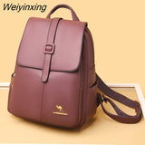 Weiyinxing 2023 Women Leather Backpacks Fashion Shoulder Bags Female Backpack Ladies Travel Backpack Mochilas School Bags For Girls