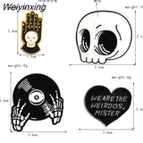 Weiyinxing Accessory Kawaii Fashion Girls Key Chain Ring Children Gift Bag Sccessories Skull CD Halloween Enamel Brooch Alloy Badge