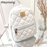 Weiyinxing Fashion Backpack for Women Rhombus Women's Bags Casual Women's Backpack Small School Bag Mobile Phone Bag Casual Travel Bag