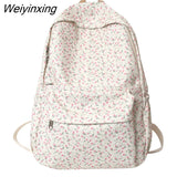 Weiyinxing Women Floral Large Capacity Backpacks Schoolbag for Kawaii Girls Student Waterproof Backpack Cute Teenager Travel Book Bag