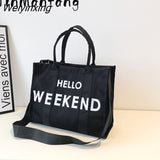 Weiyinxing Women's Vintage Tote Bags Shoulder Bag for Women Nylon Casual Large Capacity Designer Brand Letters Luxury Big Shopper Handbags