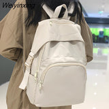 Weiyinxing Fashion Waterproof College Large-capacity Backpack Women Female Travel Solid Color Backpacks Teenage Girl School Bag Mochila