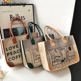 Weiyinxing Bags Women's High Capacity Tote Bag Single Shoulder Bag Underarm Bag Square Handbag Women Beach Bag Splicing Design