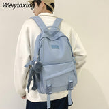 Weiyinxing Inclined Zipper Waterproof Travel Bag Trendy Girl Kawaii Nylon Backpack Men Cool Laptop Backpack College Women Schoolbag
