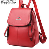 Weiyinxing Women Backpack Large Capacity School Bags for Teenagers Girls Leather School Backpack Lady Shoulder Bag Sac A Dos