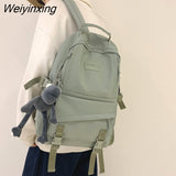 Weiyinxing Inclined Zipper Waterproof Travel Bag Trendy Girl Kawaii Nylon Backpack Men Cool Laptop Backpack College Women Schoolbag