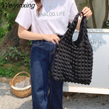 Weiyinxing New Cloud Bubble Flower Women's Shoulder Bag New Tank Top Bag Female Student Simple Handbag Canvas Bag Women's