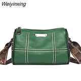 Weiyinxing Women Genuine Leather Handbags Luxury Designer 3 Layers Cow Leather Shoulder Crossbody Bags Ladies Large Capacity Messenger Bag