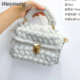 Weiyinxing Rope Woven Women Handbags Designer Knitting Chains Shoulder Crossbody Bag Casual Lady Hand Bags Small Flap Purses 2023