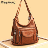 Weiyinxing Luxury Soft Leather Multifunction Women Bags Fashion Female Large Capacity Shoulder Bag High Quality Women Crossbody Handbag